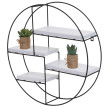 Étagère murale HWC-K76 - Étagère suspendue Étagère flottante - 4 étagères en métal massif-bois industriel 45x45x11cm - blanc