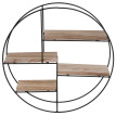 Étagère murale HWC-K76 - Étagère suspendue Étagère flottante - 4 étagères Métal Bois massif Industriel 45x45x11cm - naturel