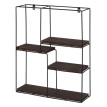 Étagère murale HWC-K76 - Étagère suspendue Étagère flottante - 4 étagères Métal massif-bois industriel 51x40x11cm - brun foncé