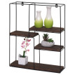 Étagère murale HWC-K76 - Étagère suspendue Étagère flottante - 4 étagères Métal massif-bois industriel 51x40x11cm - brun foncé