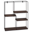 Étagère murale HWC-K76 - Étagère suspendue Étagère flottante - 4 étagères Métal massif-bois industriel 51x40x11cm - brun foncé