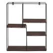 Étagère murale HWC-K76 - Étagère suspendue Étagère flottante - 4 étagères Métal massif-bois industriel 51x40x11cm - brun foncé