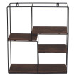 Étagère murale HWC-K76 - Étagère suspendue Étagère flottante - 4 étagères Métal massif-bois industriel 51x40x11cm - brun foncé