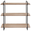 Étagère murale HWC-K78 - Étagère suspendue Schweberegal - 3 étagères Bois massif industriel 60x60x18cm - naturel - métal noir