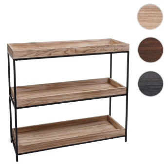 Étagère HWC-K71 - Étagère sur pied Étagère à plantes Étagère à livres - bois métal 3 étagères 90x100x35cm MVG-certifié - brun f