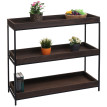 Étagère HWC-K71 - Étagère sur pied Étagère à plantes Étagère à livres - bois métal 3 étagères 90x100x35cm MVG-certifié - brun f