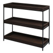 Étagère HWC-K71 - Étagère sur pied Étagère à plantes Étagère à livres - bois métal 3 étagères 90x100x35cm MVG-certifié - brun f