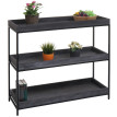Étagère HWC-K71 - Étagère sur pied Étagère à plantes Étagère à livres - bois métal 3 étagères 90x100x35cm MVG-certifié - gris f