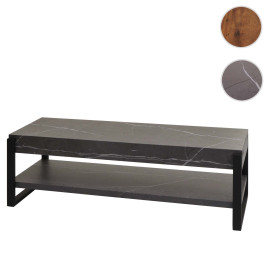 Rack TV HWC-L53 - Table TV Lowboard Table TV - métal 42x120x44cm - aspect marbre gris