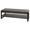 Rack TV HWC-L53 - Table TV Lowboard Table TV - métal 42x120x44cm - aspect marbre gris