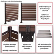 Alu clôtures pour poubelles HWC-K57 - élément d'extension habillage de poubelle - aspect bois extensible 130x100x6cm - anthraci
