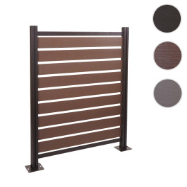 Clôture pour poubelles en aluminium HWC-K57 - élément de base habillage pour poubelles - aspect bois extensible 130x110x6cm - a