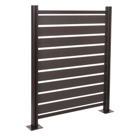 Clôture pour poubelles en aluminium HWC-K57 - élément de base habillage pour poubelles - aspect bois extensible 130x110x6cm - a