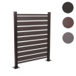Clôture pour poubelles en aluminium HWC-K57 - élément de base habillage pour poubelles - aspect bois extensible 130x110x6cm - a