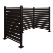 Alu clôtures pour poubelles HWC-K57 - habillage pour poubelles - aspect bois extensible 130x206x110cm - anthracite