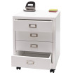 Caisson à roulettes HWC-L49 - armoire à tiroirs en acier armoire à dossiers - métal 55x40x41cm 4 tiroirs - blanc