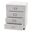 Caisson à roulettes HWC-L49 - armoire à tiroirs en acier armoire à dossiers - métal 55x40x41cm 4 tiroirs - blanc