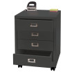 Caisson roulant HWC-L49 - armoire à tiroirs en acier armoire à dossiers - métal 55x40x41cm 4 tiroirs - gris foncé