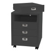 Caisson roulant HWC-L49 - armoire à tiroirs en acier armoire à dossiers - métal 55x40x41cm 4 tiroirs - gris foncé