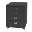 Caisson roulant HWC-L49 - armoire à tiroirs en acier armoire à dossiers - métal 55x40x41cm 4 tiroirs - gris foncé