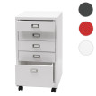 Caisson roulant HWC-L49 - armoire à tiroirs en acier armoire à dossiers - métal 75x40x41cm 5 tiroirs - rouge