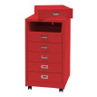Caisson roulant HWC-L49 - armoire à tiroirs en acier armoire à dossiers - métal 75x40x41cm 6 tiroirs - rouge