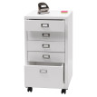 Caisson à roulettes HWC-L49 - armoire à tiroirs en acier Armoire à dossiers - métal 75x40x41cm 5 tiroirs - blanc