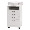 Caisson à roulettes HWC-L49 - armoire à tiroirs en acier Armoire à dossiers - métal 75x40x41cm 5 tiroirs - blanc