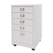 Caisson à roulettes HWC-L49 - armoire à tiroirs en acier Armoire à dossiers - métal 75x40x41cm 5 tiroirs - blanc