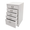 Caisson à roulettes HWC-L49 - armoire à tiroirs en acier Armoire à dossiers - métal 75x40x41cm 5 tiroirs - blanc