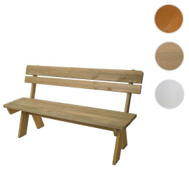 Banc de jardin HWC-L66 - banc en bois Banc de parc - qualité gastronomique - bois massif 148cm - blanc