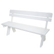 Banc de jardin HWC-L66 - banc en bois Banc de parc - qualité gastronomique - bois massif 148cm - blanc