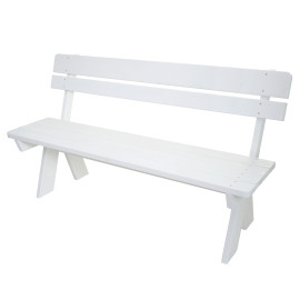 Banc de jardin HWC-L66 - banc en bois Banc de parc - qualité gastronomique - bois massif 148cm - blanc