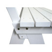 Banc de jardin HWC-L66 - banc en bois Banc de parc - qualité gastronomique - bois massif 148cm - blanc