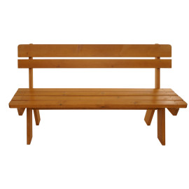 Banc de jardin HWC-L66 - banc en bois Banc de parc - qualité gastronomique - bois massif 148cm - miel