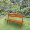 Banc de jardin HWC-L66 - banc en bois Banc de parc - qualité gastronomique - bois massif 148cm - miel