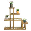 Étagère à plantes HWC-L71 - Étagère à fleurs - 5 étagères - 95x105x25cm Outdoor Sapin Bois MVG - brun