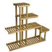 Étagère à plantes HWC-L71 - Étagère à fleurs - 5 étagères - 95x105x25cm Outdoor Sapin Bois MVG - brun