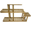 Étagère à plantes HWC-L71 - Étagère à fleurs - 5 étagères - 95x105x25cm Outdoor Sapin Bois MVG - brun