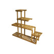 Étagère à plantes HWC-L71 - Étagère à fleurs - 5 étagères - 95x105x25cm Outdoor Sapin Bois MVG - brun