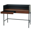 Bureau HWC-J79 - table d'ordinateur de bureau - tiroir 120x50cm bois métal - aspect noyer