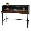 Bureau HWC-J79 - table d'ordinateur de bureau - tiroir 120x50cm bois métal - aspect noyer
