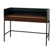 Bureau HWC-J79 - table d'ordinateur de bureau - tiroir 120x50cm bois métal - aspect noyer