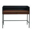Bureau HWC-J79 - table d'ordinateur de bureau - tiroir 120x50cm bois métal - aspect noyer