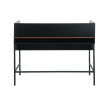 Bureau HWC-J79 - table d'ordinateur de bureau - tiroir 120x50cm bois métal - aspect noyer