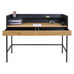 Bureau HWC-J79 - table d'ordinateur de bureau - tiroir 120x50cm bois métal - aspect noyer