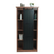 Armoire HWC-K75 - commode Highboard - porte coulissante 8 compartiments de rangement - aspect bois métal industriel 163x76x38cm