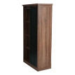 Armoire HWC-K75 - commode Highboard - porte coulissante 8 compartiments de rangement - aspect bois métal industriel 163x76x38cm