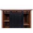 Commode HWC-K75 - armoire étagère - porte coulissante 5 compartiments de rangement - aspect bois métal industriel 84x80x40cm - b