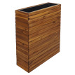 Lot de 2 bacs à plantes HWC-L21 - bac à plantes pot de fleurs surélevé - anguleux Outdoor Acacia bois certifié MVG - brun